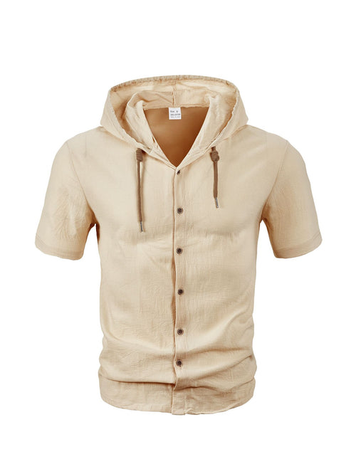 Hooded short-sleeved shirt