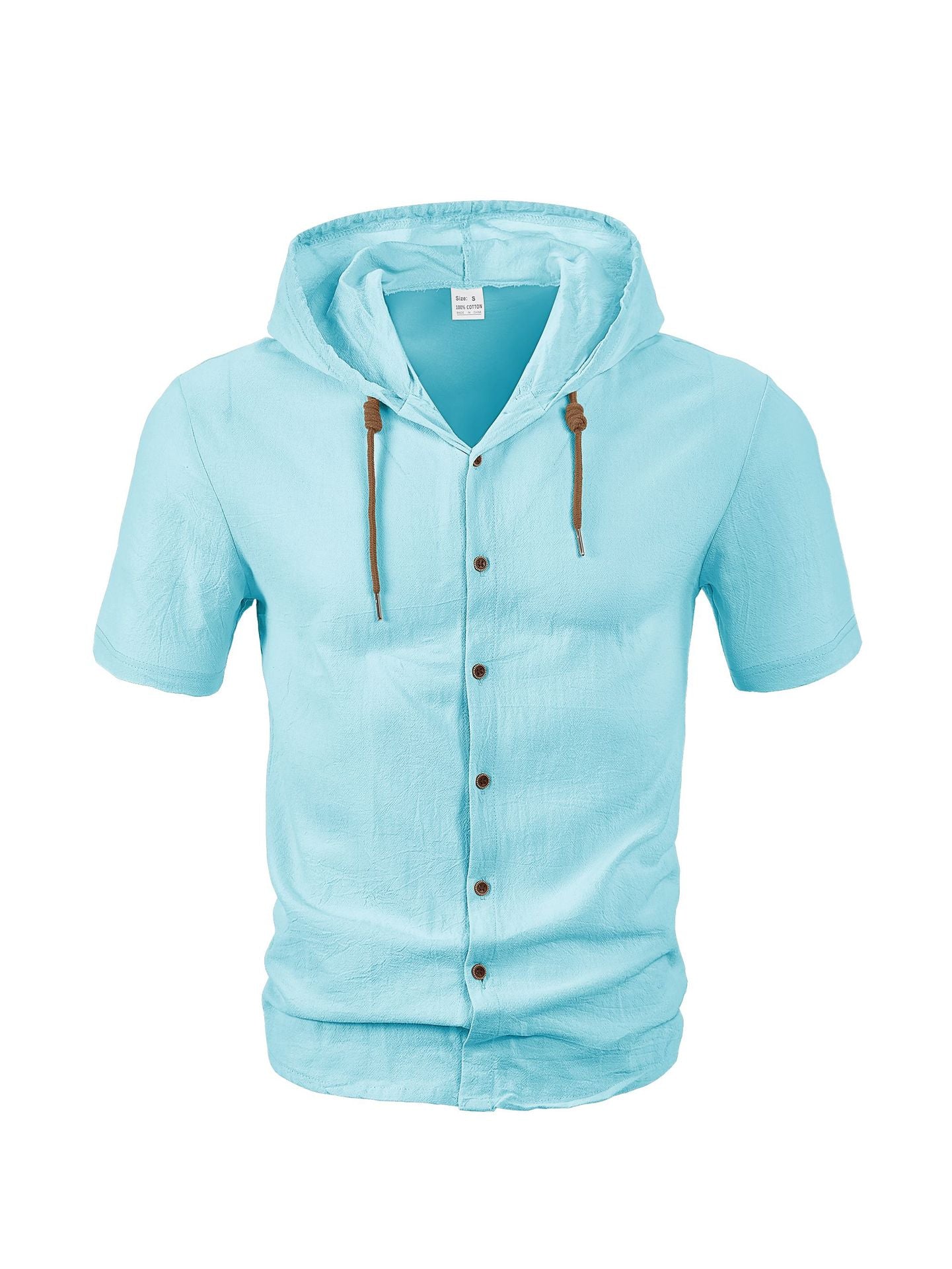 Hooded short-sleeved shirt