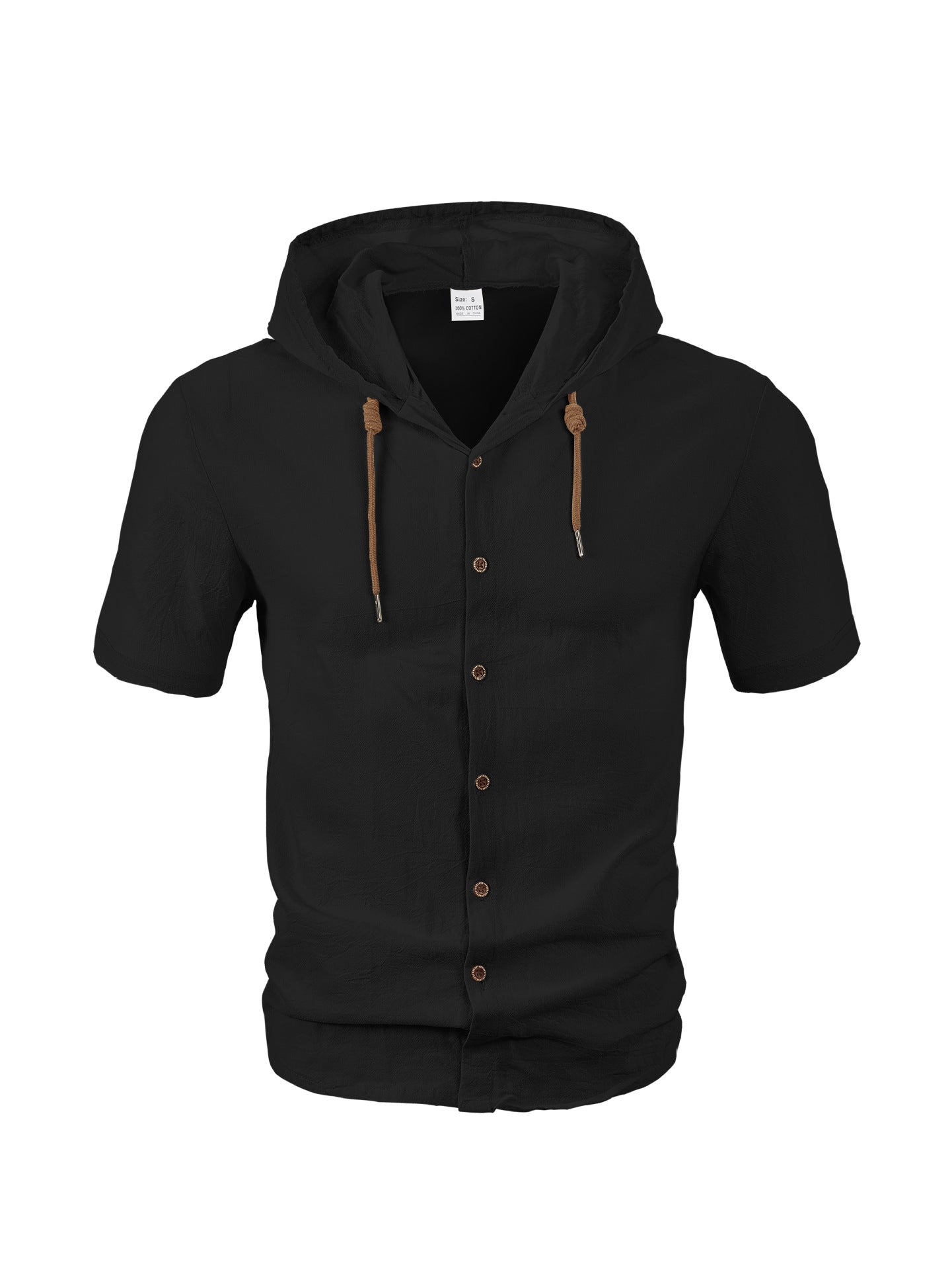 Hooded short-sleeved shirt